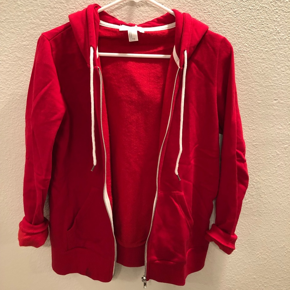 Red Zippered Hoodie ✨3 for $10✨